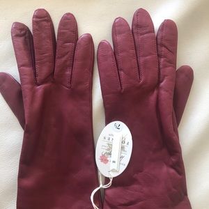 Women’s leather gloves burgundy